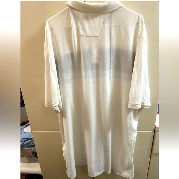 Nautica Mens Polo Shirt Size XXL Striped Logo Collared Rugby White Big And Tall - Picture 2 of 7